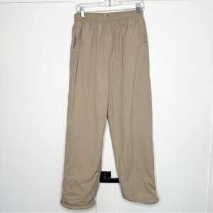 Abercrombie & Fitch Nylon windbreaker pants medium ankle cinch tan track pockets